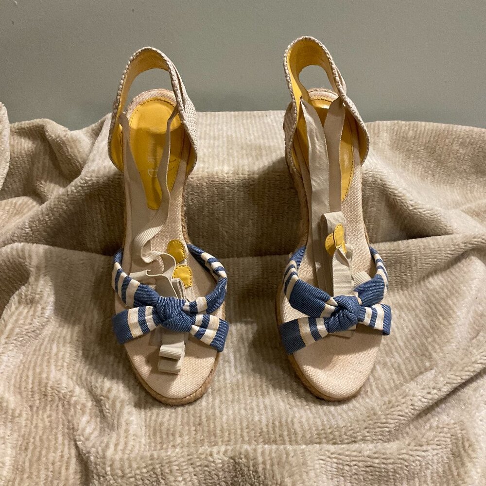 Michelle D Espadrille Wedge Heel, Sandal w/ ankle Ribbon Tie